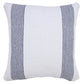20" Blue And White Beach Striped Cotton Throw Pillow Cover