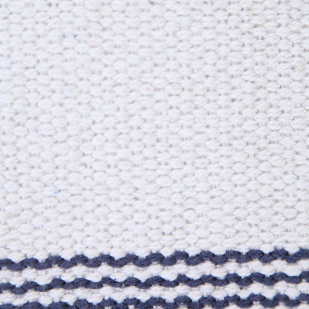 20" Blue And White Beach Striped Cotton Throw Pillow Cover