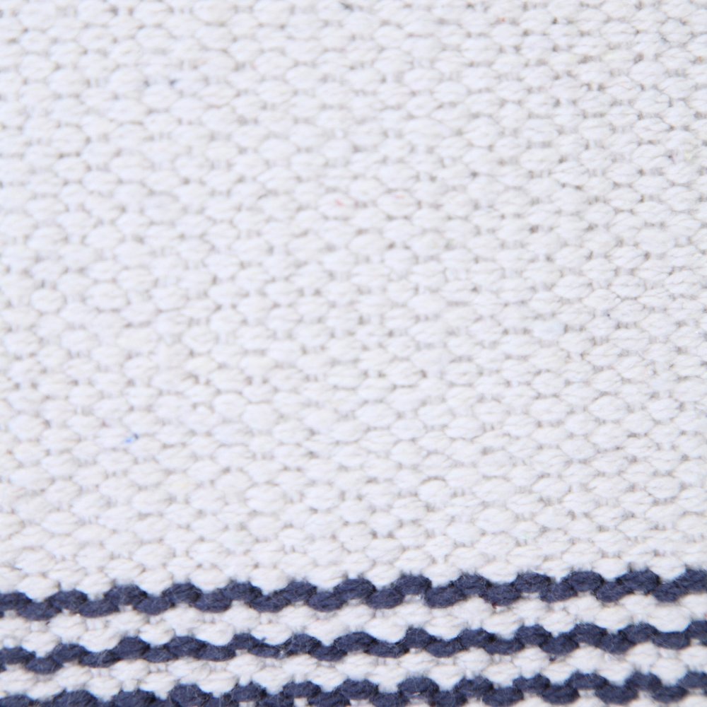 20" Blue And White Beach Striped Cotton Throw Pillow Cover