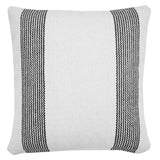 20" White And Black Beach Striped Cotton Throw Pillow Cover