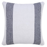 20" Blue And White Beach Striped Cotton Throw Pillow Cover