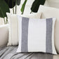 20" Blue And White Beach Striped Cotton Throw Pillow Cover