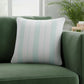 20" Blue And White Beach Striped Cotton Throw Pillow Cover