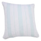 20" Blue And White Beach Striped Cotton Throw Pillow Cover