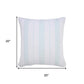 20" Blue And White Beach Striped Cotton Throw Pillow Cover