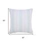 20" Blue And White Beach Striped Cotton Throw Pillow Cover