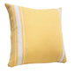 20" Yellow And White Striped Cotton Throw Pillow Cover