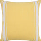 20" Yellow And White Striped Cotton Throw Pillow Cover