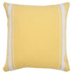 20" Yellow And White Striped Cotton Throw Pillow Cover