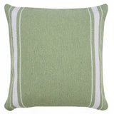 20" Green And White Striped Cotton Throw Pillow Cover