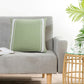 20" Green And White Striped Cotton Throw Pillow Cover