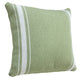20" Green And White Striped Cotton Throw Pillow Cover