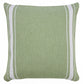 20" Green And White Striped Cotton Throw Pillow Cover