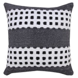 20" Gray And Black Striped Cotton Throw Pillow Cover