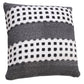 20" Gray And Black Striped Cotton Throw Pillow Cover
