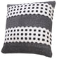 20" Gray And Black Striped Cotton Throw Pillow Cover