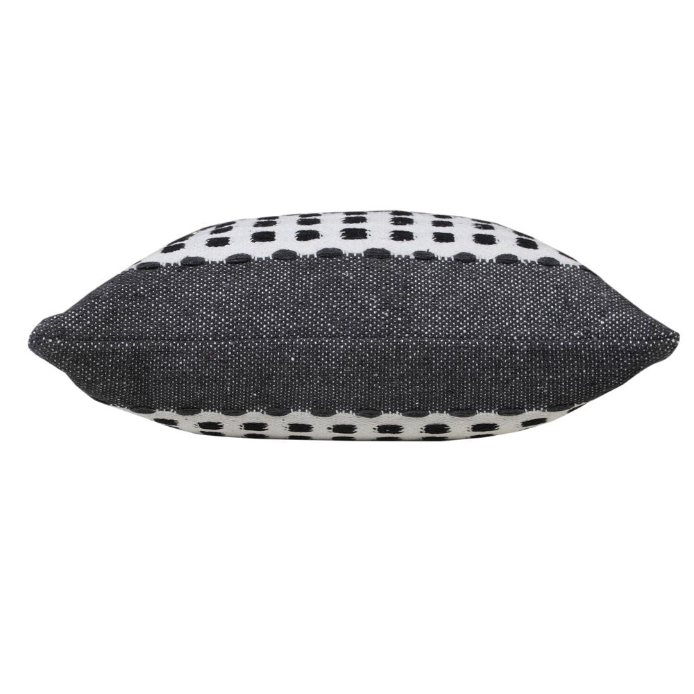 20" Gray And Black Striped Cotton Throw Pillow Cover
