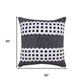 20" Gray And Black Striped Cotton Throw Pillow Cover