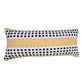 14" X 36" Yellow And Black Lumbar Striped Cotton Throw Pillow Cover