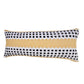 14" X 36" Yellow And Black Lumbar Striped Cotton Throw Pillow Cover