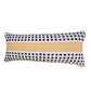 14" X 36" Yellow And Black Lumbar Striped Cotton Throw Pillow Cover