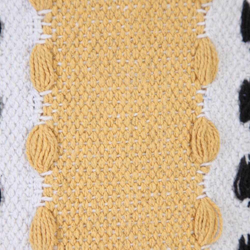 14" X 36" Yellow And Black Lumbar Striped Cotton Throw Pillow Cover