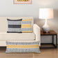 14" X 36" Yellow And Black Lumbar Striped Cotton Throw Pillow Cover