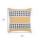 20" Yellow And Black Striped Cotton Throw Pillow Cover