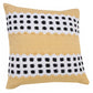 20" Yellow And Black Striped Cotton Throw Pillow Cover