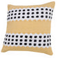 20" Yellow And Black Striped Cotton Throw Pillow Cover