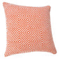 20" Orange And White Diamond Cotton Throw Pillow Cover