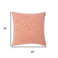 20" Orange And White Diamond Cotton Throw Pillow Cover