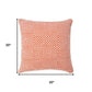 20" Orange And White Diamond Cotton Throw Pillow Cover