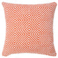 20" Orange And White Diamond Cotton Throw Pillow Cover