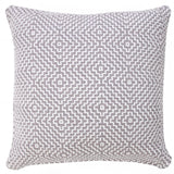 20" Gray And White Diamond Cotton Throw Pillow Cover