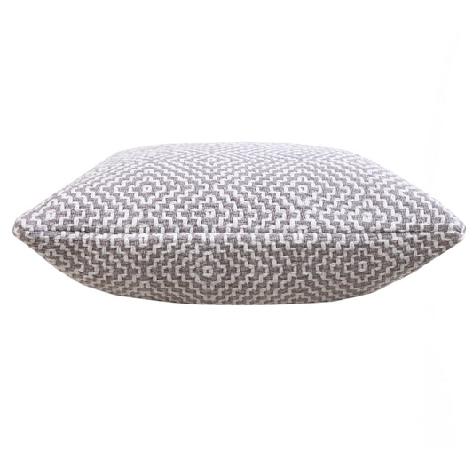 20" Gray And White Diamond Cotton Throw Pillow Cover