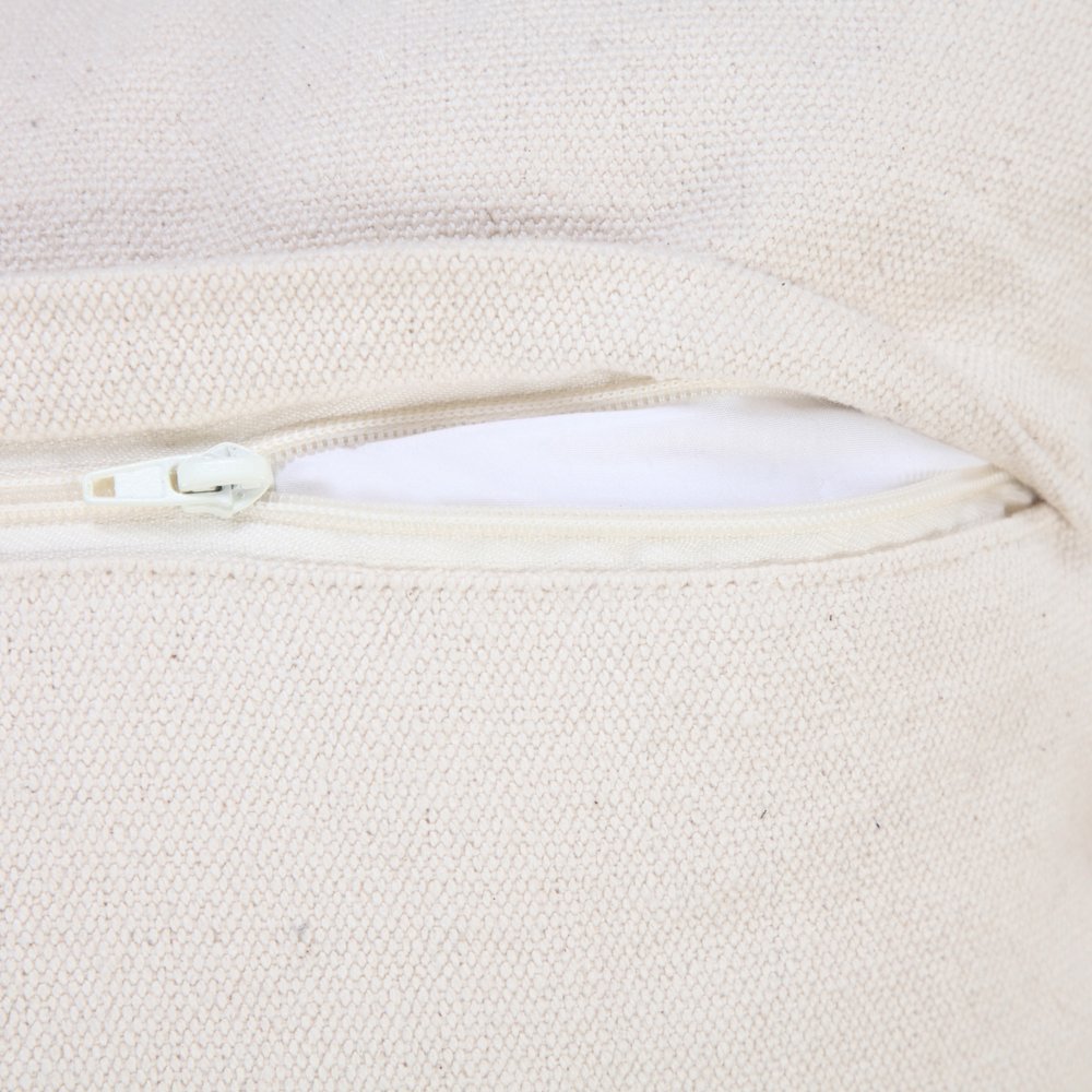 20" Beige White And Black Striped Cotton Blend Throw Pillow Cover