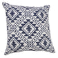 20" Blue And White Geometric Cotton Throw Pillow Cover