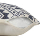 20" Blue And White Geometric Cotton Throw Pillow Cover