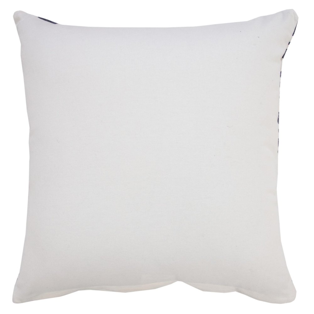 20" Navy Blue And Ivory Southwestern Cotton Throw Pillow Cover
