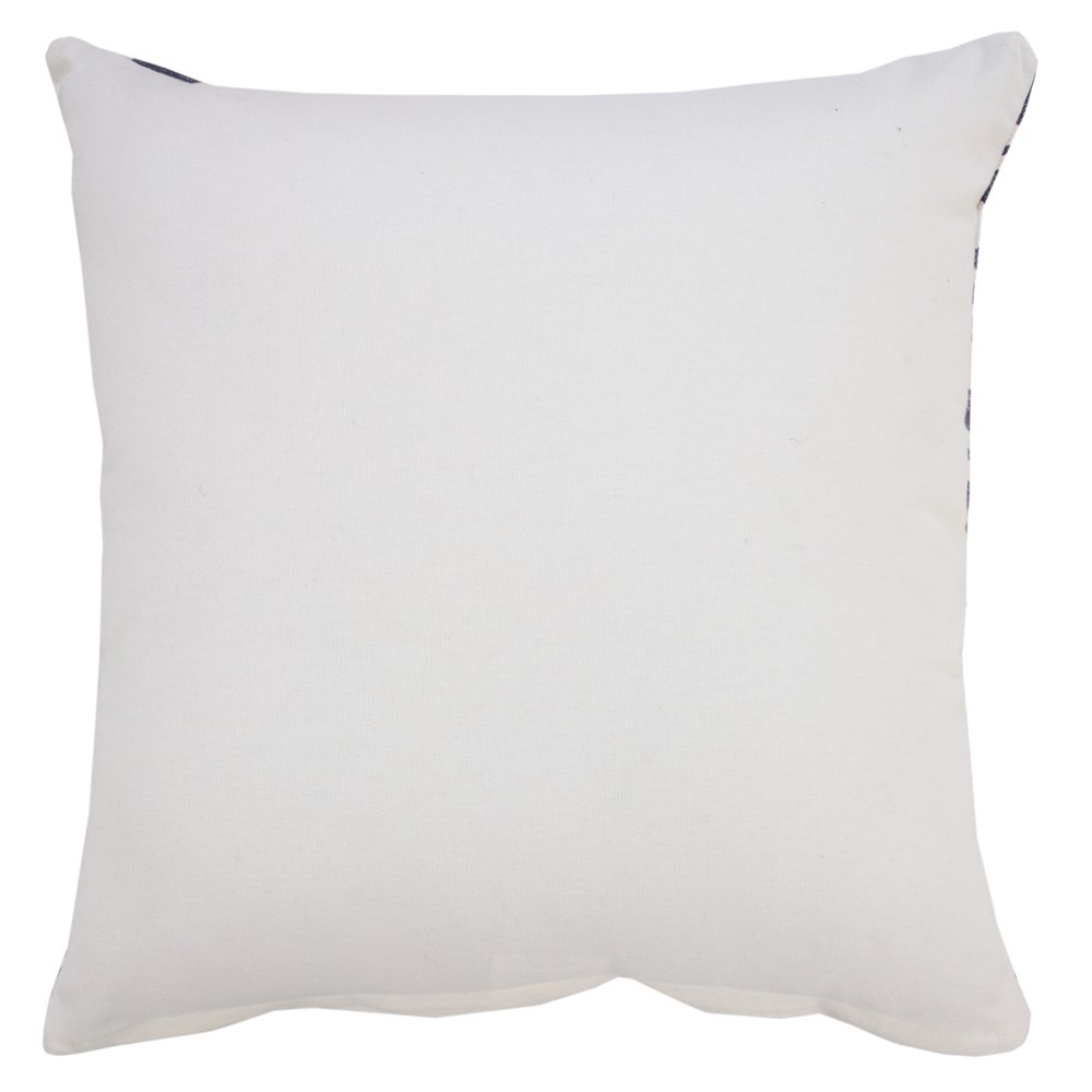 20" Blue And White Geometric Cotton Throw Pillow Cover