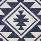 20" Navy Blue And Ivory Southwestern Cotton Throw Pillow Cover