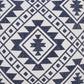 20" Navy Blue And Ivory Southwestern Cotton Throw Pillow Cover