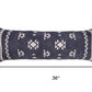 14" X 36" Blue And White Lumbar Geometric Cotton Throw Pillow Cover