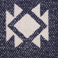 14" X 36" Navy Blue And Off White Lumbar Southwestern Cotton Throw Pillow Cover