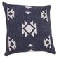 20" Blue And White Geometric Cotton Throw Pillow Cover