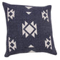 20" Navy Blue And Off White Southwestern Cotton Throw Pillow Cover