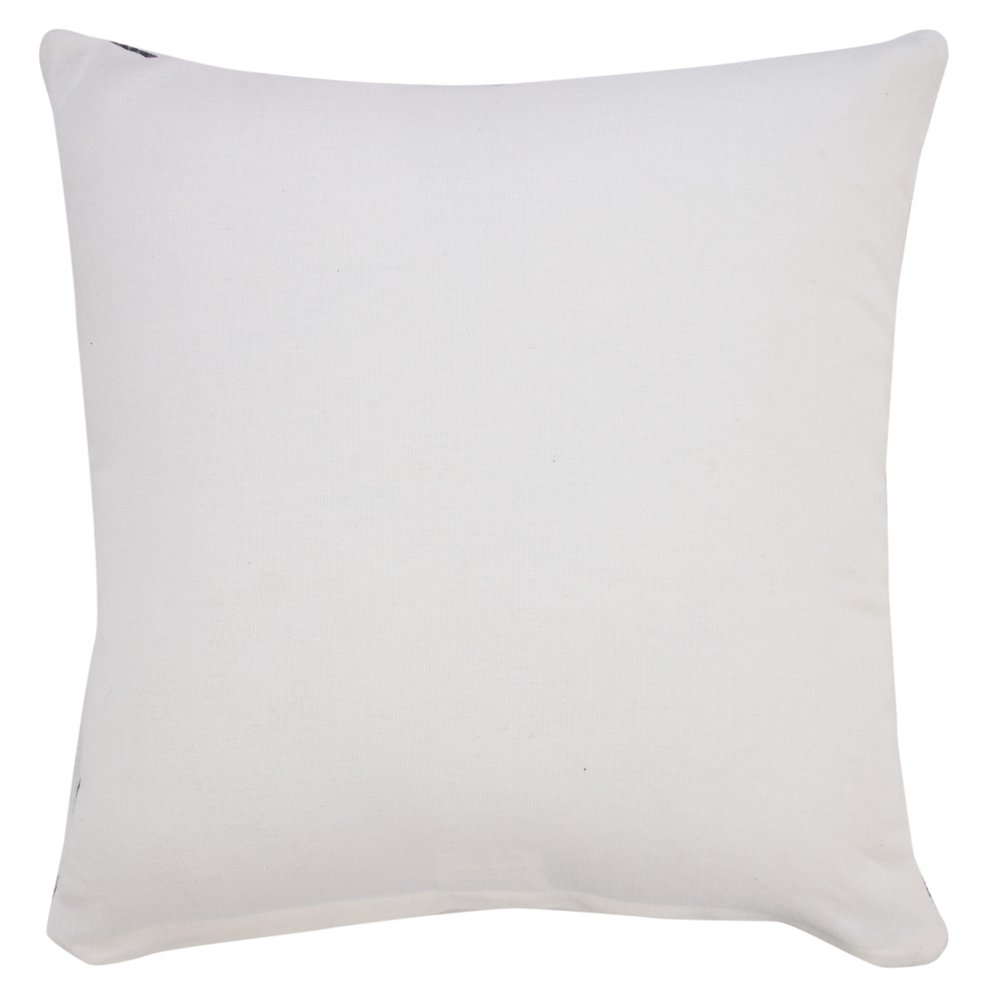 20" Blue And White Geometric Cotton Throw Pillow Cover