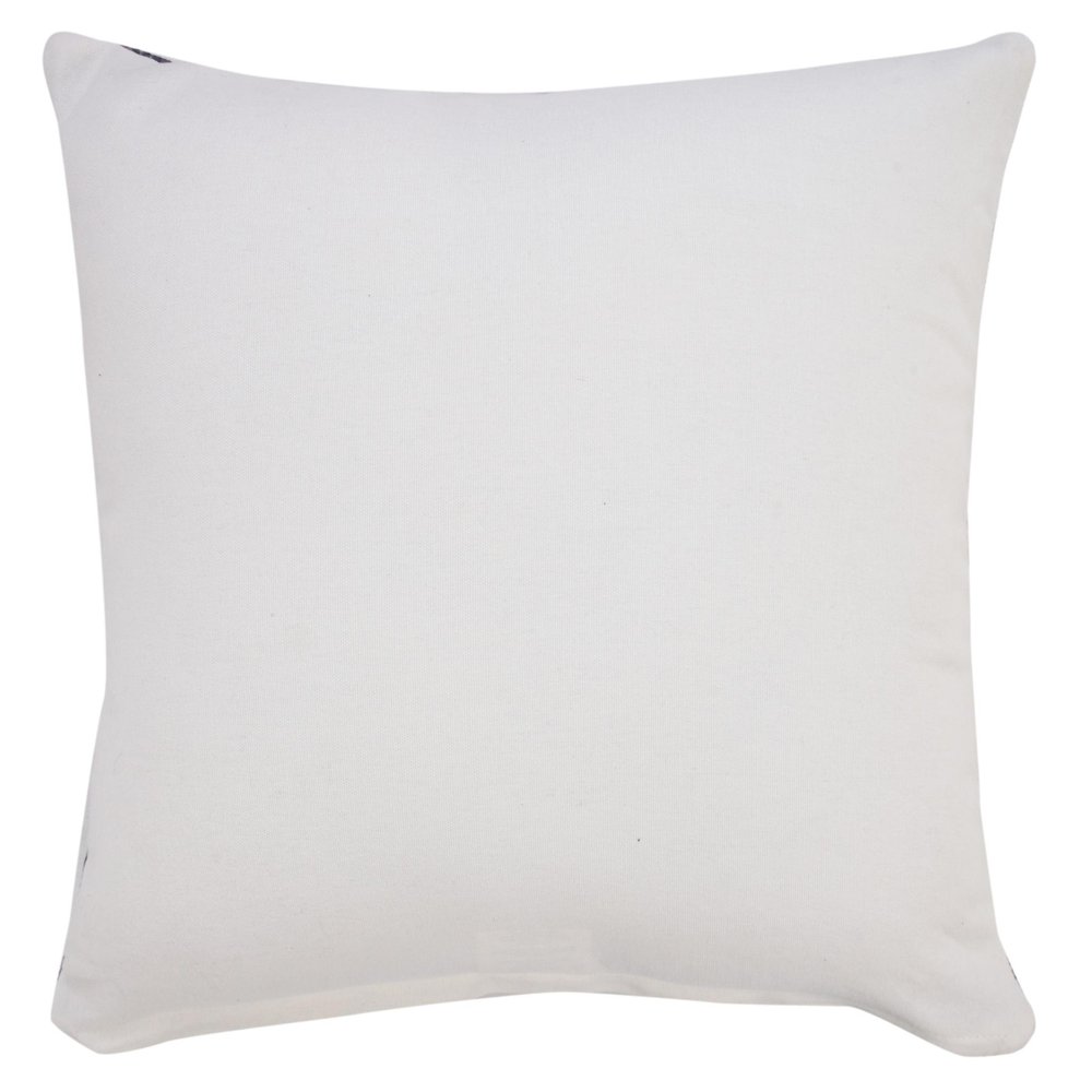 20" Navy Blue And Off White Southwestern Cotton Throw Pillow Cover