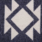 20" Navy Blue And Off White Southwestern Cotton Throw Pillow Cover
